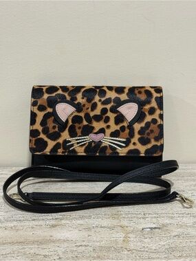 Kate Spade New York Run Wild Leopard  Crossbody Clutch NWOT
